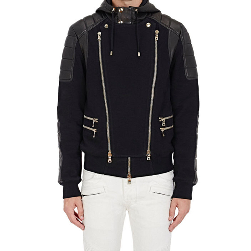 New Arrivals 2021 Autumn Fashion Double Cardigan Hoodies Casual Wear Fit Cotton Mens Pu Splicing Coat Jpvt, Black
New Arrivals 2021 Autumn Fashion Double Cardigan Hoodies Casual Wear Fit Cotton Mens Pu Splicing Coat Jpvt, Black