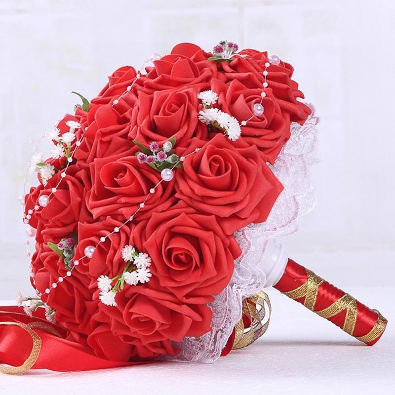 Handmade Wedding Bridal Bridesmaid Bouquet Artificial Rose Bride Bouquets Wedding Hand Holding Flower Home Decoration 16 Colors, Color 4
Handmade Wedding Bridal Bridesmaid Bouquet Artificial Rose Bride Bouquets Wedding Hand Holding Flower Home Decoration 16 Colors, Color 4