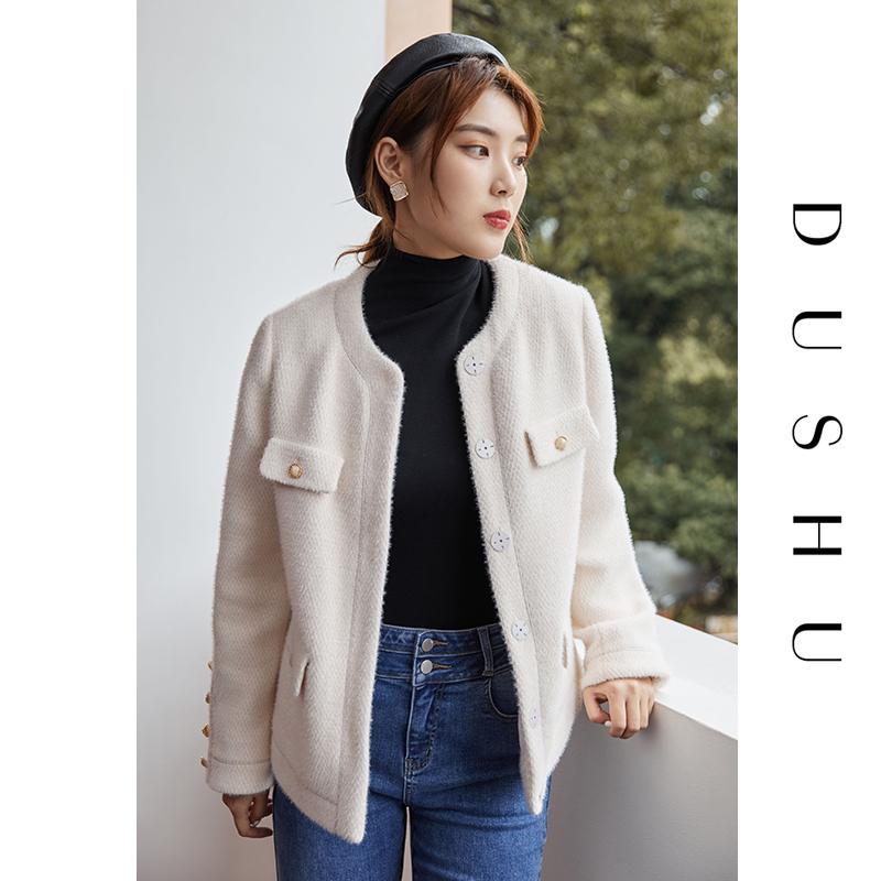 DUSHU Plus size vintage short white wool coat Women pocket long sleeve oversized jacket Elegant female knitted winter blend coat
DUSHU Plus size vintage short white wool coat Women pocket long sleeve oversized jacket Elegant female knitted winter blend coat