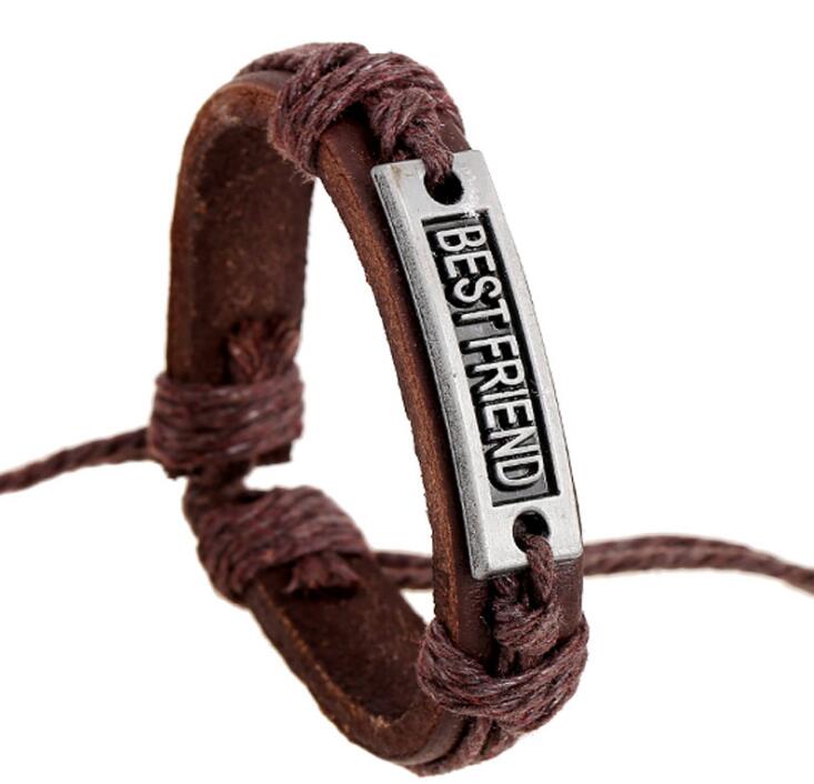 20 style men woman genuine leather bracelet silence believe forgiven FEARLESS BEST FRIEND faith hope Worid peace adjustable bracelet