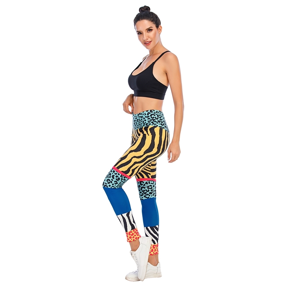 Zohra Sexy Women Legging Animal pattern Splicing Printing Fitness leggins Fashion Slim legins High Waist Leggings Woman Pants 201202