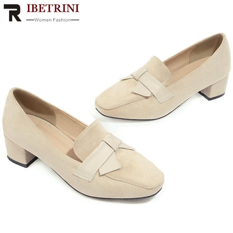 RIBETRINI Fashion Female Spring Shoes Woman Square Heel Round Toe Butterfly Knot Slip On Flock Pumps Women Office Pumps, Beige 
RIBETRINI Fashion Female Spring Shoes Woman Square Heel Round Toe Butterfly Knot Slip On Flock Pumps Women Office Pumps, Beige