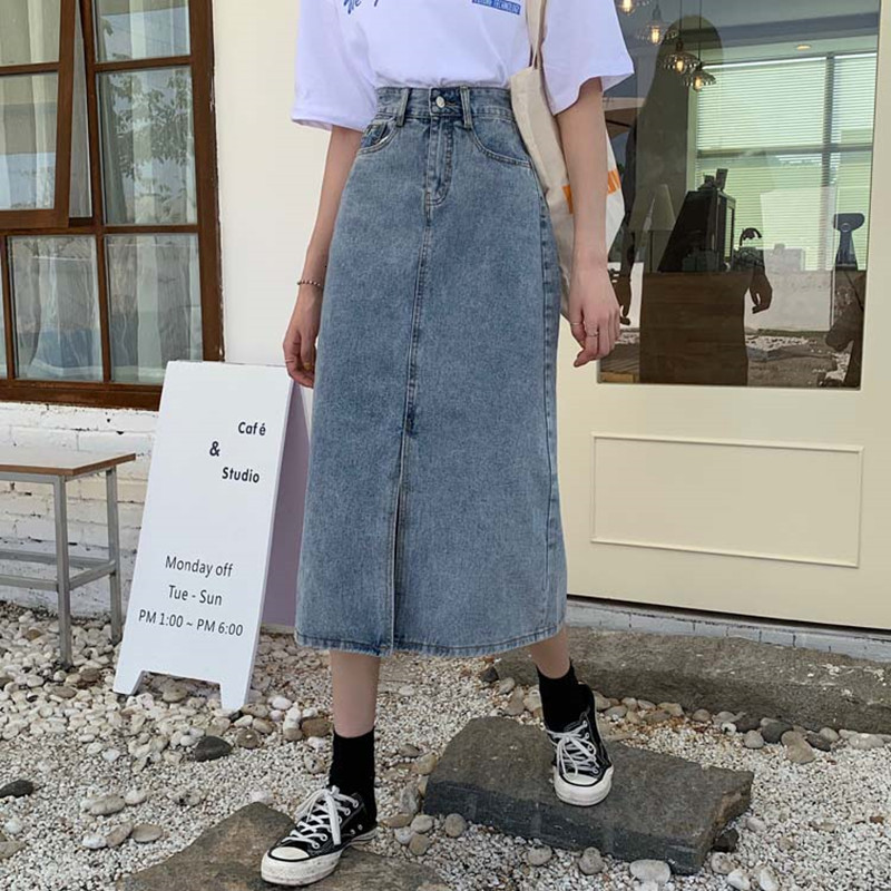 2021 New S- long denim high-waisted midi female skirts blue light jean stylish skirt jeans (f6657 K5T0
2021 New S- long denim high-waisted midi female skirts blue light jean stylish skirt jeans (f6657 K5T0