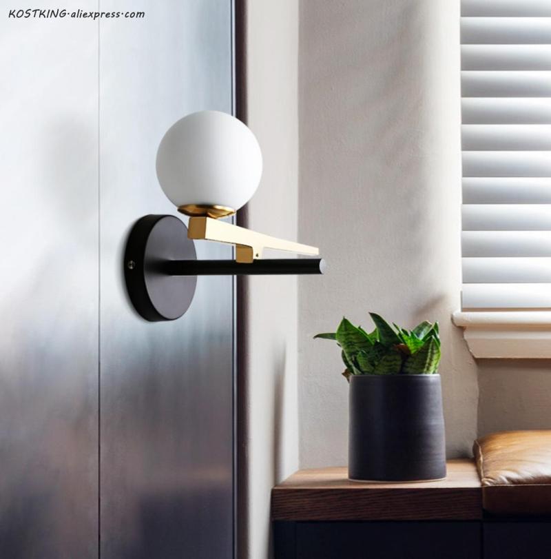 KOSTKING Glass Ball Wall Lamps Modern Brief Glass Shade Wall Lights Flexible Living room Bedside Lamp Sconces LED Lights
KOSTKING Glass Ball Wall Lamps Modern Brief Glass Shade Wall Lights Flexible Living room Bedside Lamp Sconces LED Lights