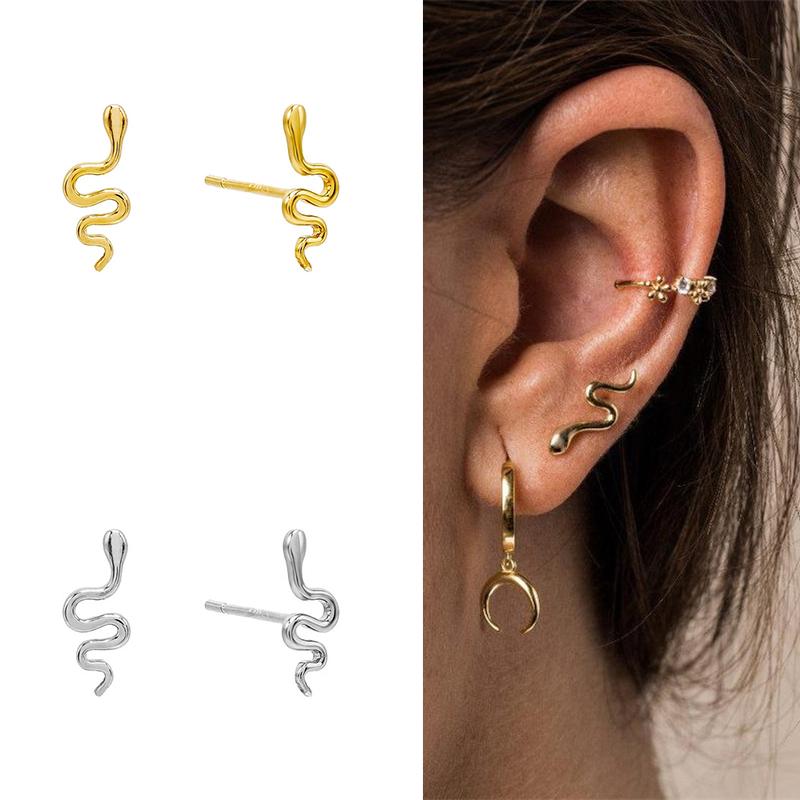 925 sterling silver Girl's Huggies Hoops Earrings snake/black stone Classic Minimal Charming Earrings Stud Thin Hoops Gift A30
925 sterling silver Girl's Huggies Hoops Earrings snake/black stone Classic Minimal Charming Earrings Stud Thin Hoops Gift A30