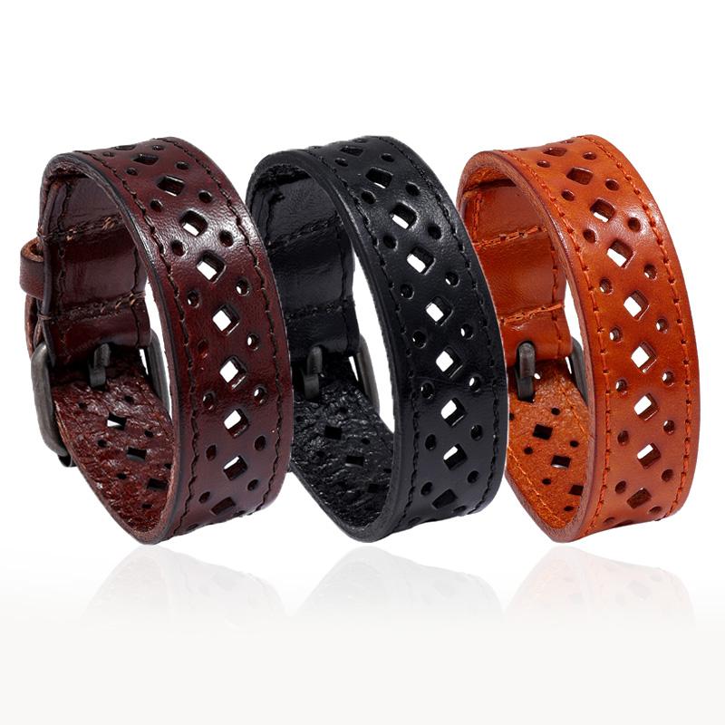 Wide Wrap Bangle Hollow Genuine Leather Punk Men Bracelet Jewelry Watch Strap Vinatge Bangle Jewelry Pulsera Hombre
Wide Wrap Bangle Hollow Genuine Leather Punk Men Bracelet Jewelry Watch Strap Vinatge Bangle Jewelry Pulsera Hombre