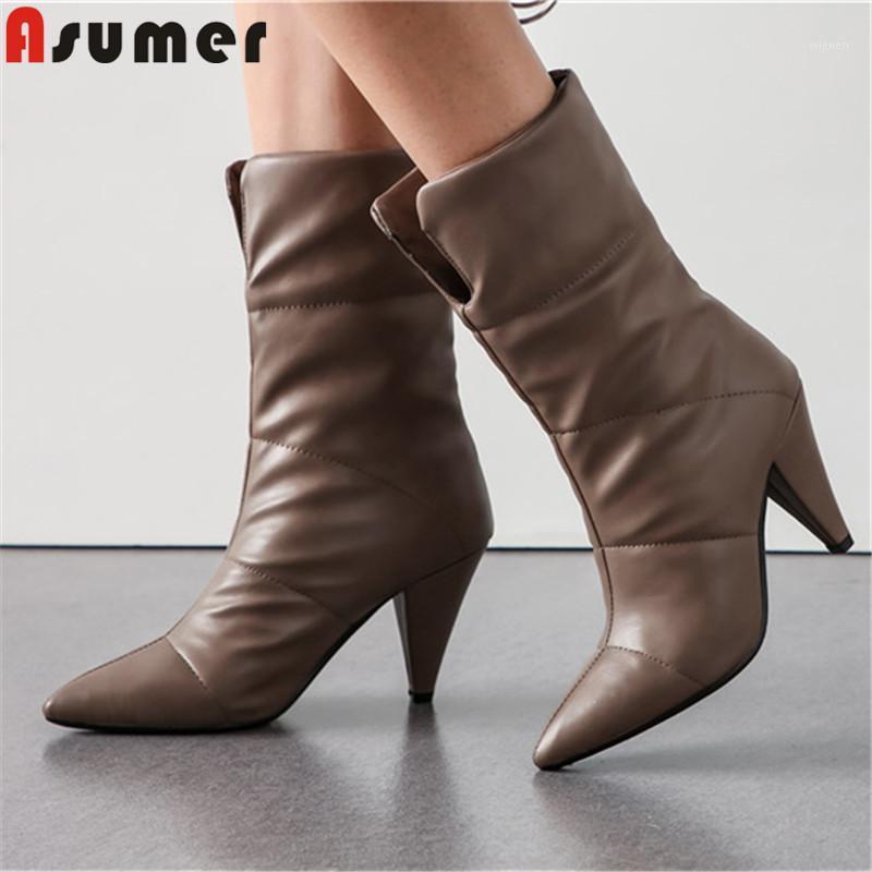 ASUMER 2020 new autumn winter boots pointed toe slip on high heels shoes classic prom boots solid colors ankle for women1, Black
ASUMER 2020 new autumn winter boots pointed toe slip on high heels shoes classic prom boots solid colors ankle for women1, Black