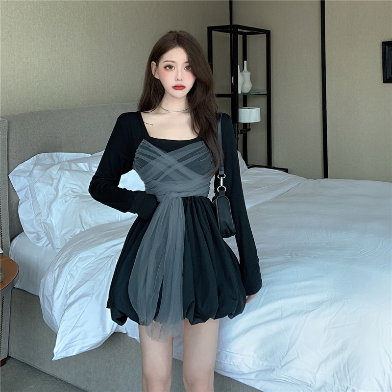2021 New Mod 2 Joint Parts for Women Black Autumn Mini Mesh Fabrics Chic Korean Puff Vest Dress Goth Sets Two Pcs Matching Clothes SEA4
2021 New Mod 2 Joint Parts for Women Black Autumn Mini Mesh Fabrics Chic Korean Puff Vest Dress Goth Sets Two Pcs Matching Clothes SEA4