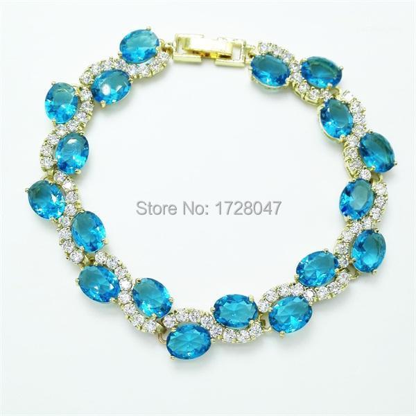 Top Sell Gold Color Bracelets For Women White Sea-blue Stone Jewelry Geometric Style Gift , Link, Chain, Black 
Top Sell Gold Color Bracelets For Women White Sea-blue Stone Jewelry Geometric Style Gift , Link, Chain, Black