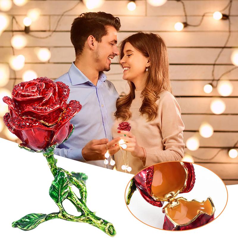 Gift Box Valentine's Day Alloy Magnet Rose Flower Inlaid Diamond Confession Proposal Propose Ring Box Surprise Rose
Gift Box Valentine's Day Alloy Magnet Rose Flower Inlaid Diamond Confession Proposal Propose Ring Box Surprise Rose