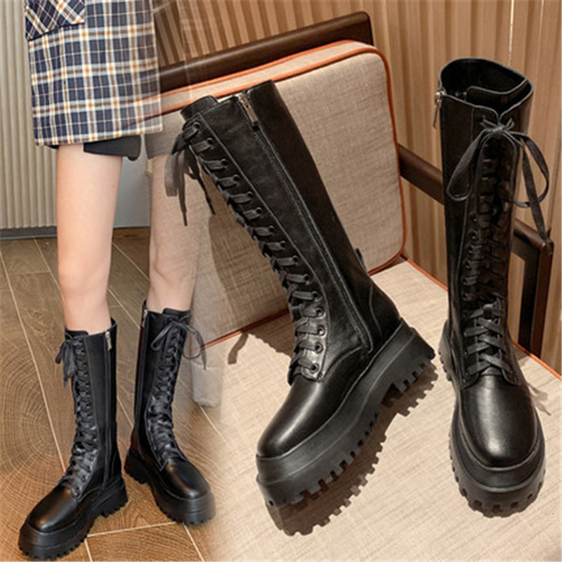 New Women 2021 at Knee-high Fashion Boots Side Zip Women's Lace Up Ladies Thick Female Punk Heels Black Shoes GQH3
New Women 2021 at Knee-high Fashion Boots Side Zip Women's Lace Up Ladies Thick Female Punk Heels Black Shoes GQH3