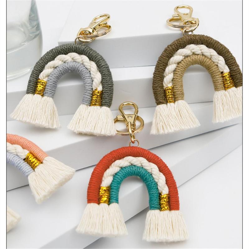 Keychains Bohemian Rainbow Keychain With Tassel Car Keyring Holder Handbag Charms For Woman, Silver
Keychains Bohemian Rainbow Keychain With Tassel Car Keyring Holder Handbag Charms For Woman, Silver