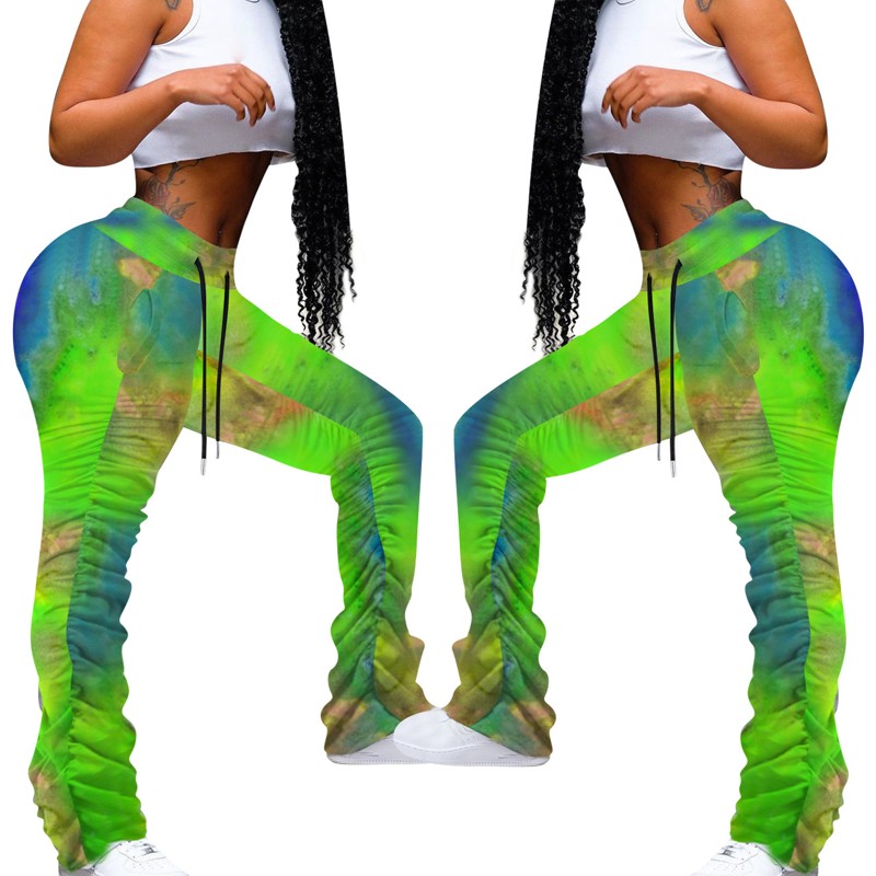 Women tie dye elastic high waist sport stacked jogger pants bell bottom flare ruched sweatpants trouser drapped leggings, As picture
Women tie dye elastic high waist sport stacked jogger pants bell bottom flare ruched sweatpants trouser drapped leggings, As picture