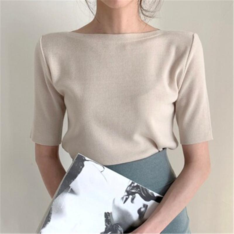 Women's Blouses & Shirts Korean Cotton Basic Blouse Women Solid O Neck Half Sleeve Female Tops Summer 2022 Casual Slim Fit Ladies Tees, White
Women's Blouses & Shirts Korean Cotton Basic Blouse Women Solid O Neck Half Sleeve Female Tops Summer 2022 Casual Slim Fit Ladies Tees, White