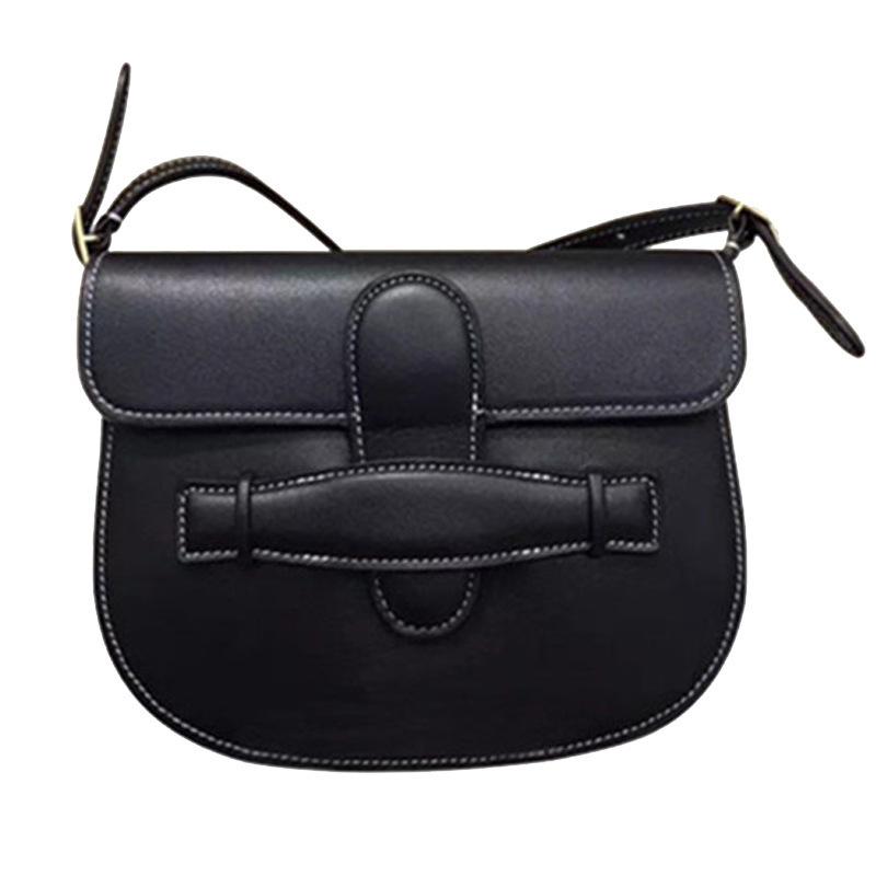 Genuine Leather Square Horse's Hoof Crocodile Grain Pocket Woman Package Single Shoulder Bag