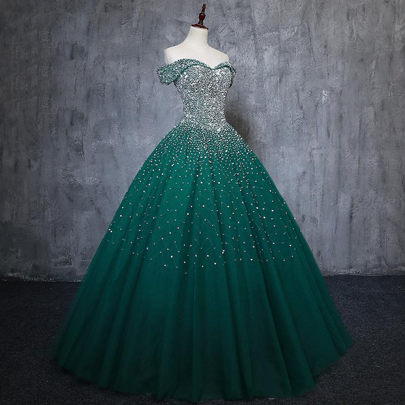 New Ball Gown Quinceanera Dresses Beaded Appliques Sweet 16 Plus Size Party Prom Evening Gowns QC1533