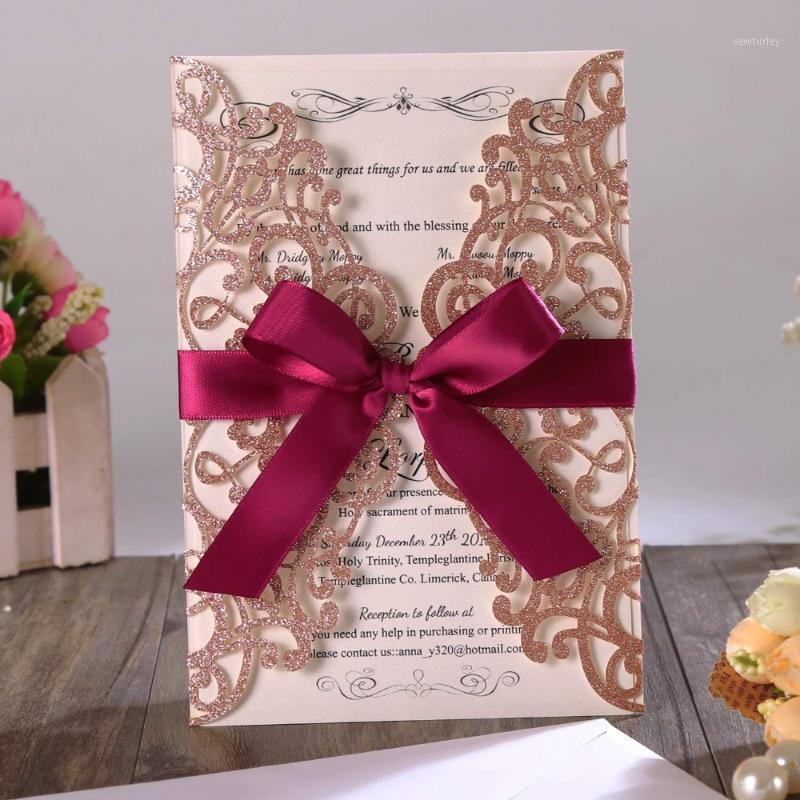 1 pcs sample Burgundy Sliver Champagne Glitter Laser Cut Wedding Invitations Cards With Ribbon for Bridal Shower Party supplies1
1 pcs sample Burgundy Sliver Champagne Glitter Laser Cut Wedding Invitations Cards With Ribbon for Bridal Shower Party supplies1