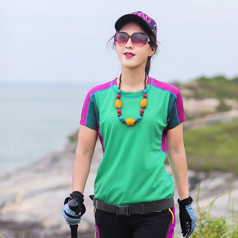 Outer quick-drying sports t-shirt short-sleeved women's round neck color matching sweat-absorbent breathable large size was thin1, Green
Outer quick-drying sports t-shirt short-sleeved women's round neck color matching sweat-absorbent breathable large size was thin1, Green