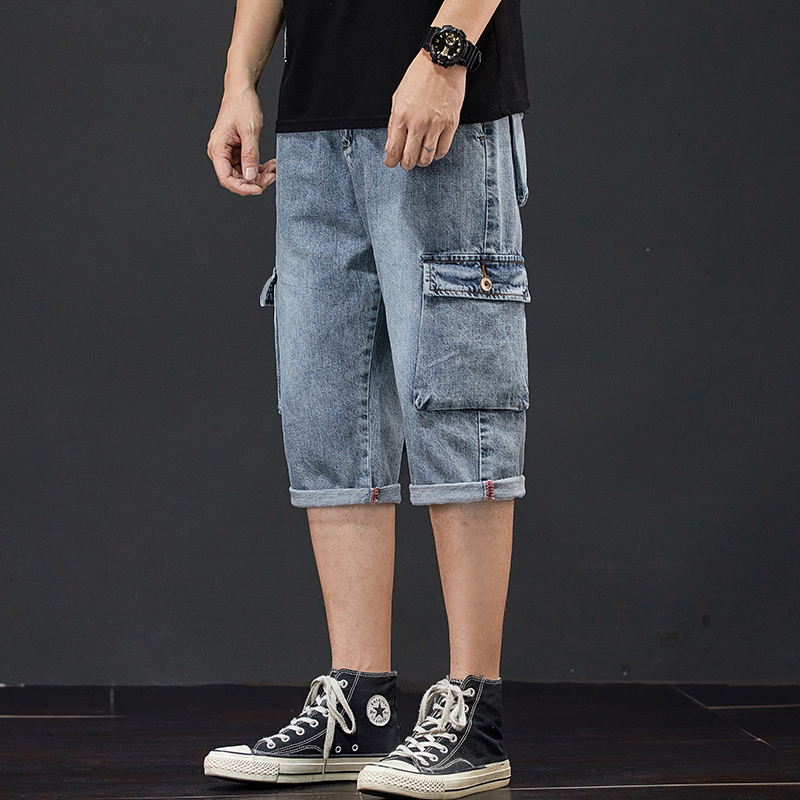 2021 New Breeze Pants Summer Multi-pocket Casual Male Straight Blue Denim Loose Cargo Shorts V8bz
2021 New Breeze Pants Summer Multi-pocket Casual Male Straight Blue Denim Loose Cargo Shorts V8bz