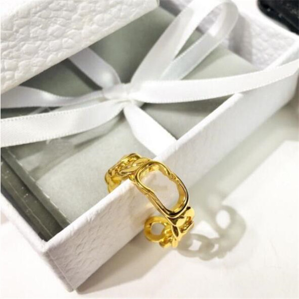 2020 New Designer fashion letter open ring Internet Celebrity All-match fashion selected material