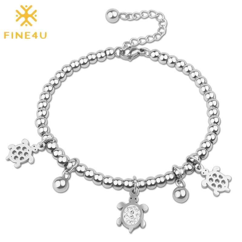 FINE4U B185 Cute Tortoise Charms Bracelet For Men Women Adjustable Stainless Steel Beaded Bracelets Crucifix Male Female Jewelry
FINE4U B185 Cute Tortoise Charms Bracelet For Men Women Adjustable Stainless Steel Beaded Bracelets Crucifix Male Female Jewelry