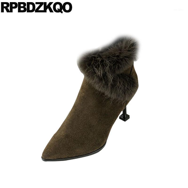 Stiletto Genuine Leather Furry Winter 2020 Booties Pointed Toe Side Zip Boots Women Ankle Real Fur High Heel Shoes Green Suede1, Nude
Stiletto Genuine Leather Furry Winter 2020 Booties Pointed Toe Side Zip Boots Women Ankle Real Fur High Heel Shoes Green Suede1, Nude