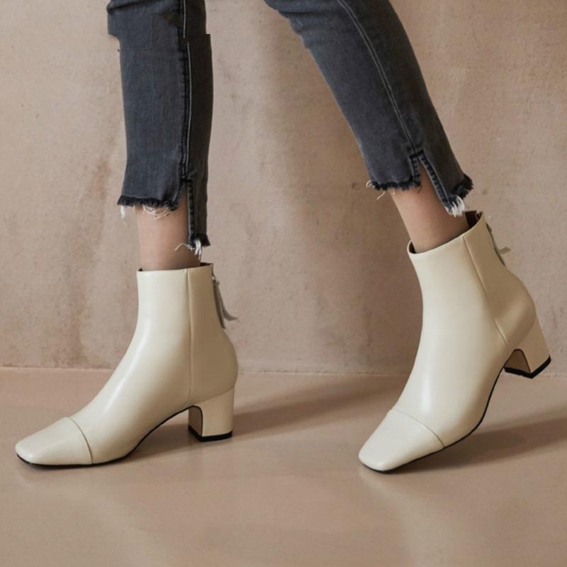 Real Leather High Heel Ankle Boots Women Shoes Square Toe Block Heels Zip Short Boots Lady Autumn Winter White Size 40, Black synthetic lin
Real Leather High Heel Ankle Boots Women Shoes Square Toe Block Heels Zip Short Boots Lady Autumn Winter White Size 40, Black synthetic lin