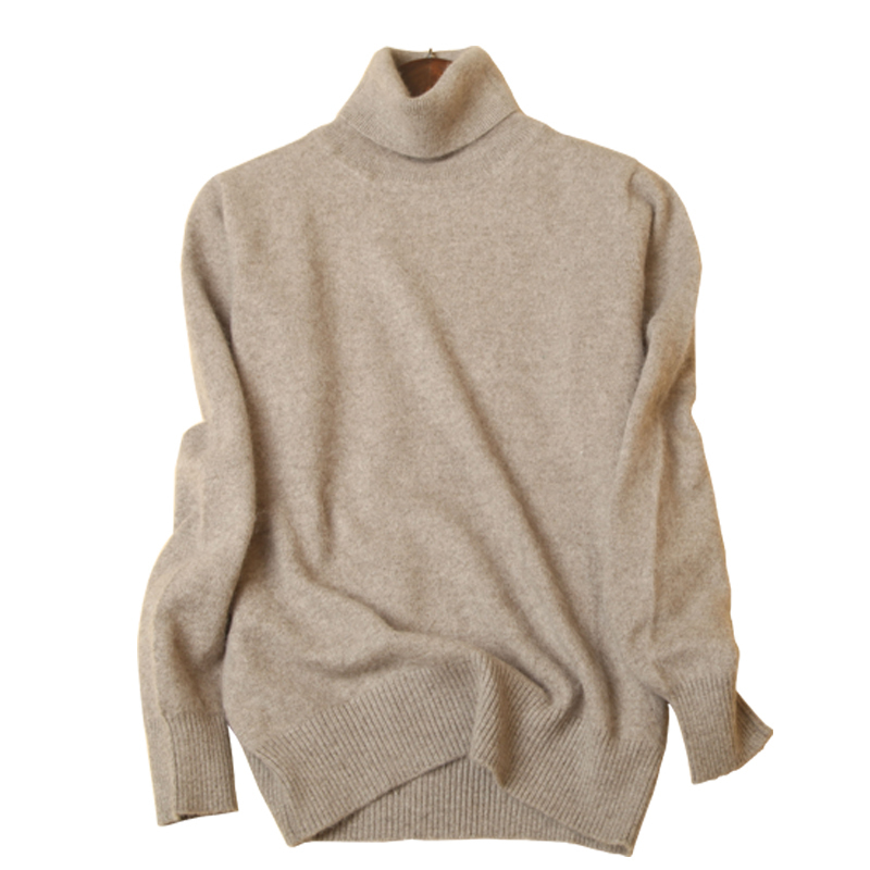 Women's flat high-turn Slim autumn and winter models were thin thick sweater head solid color short sweater wome 201023