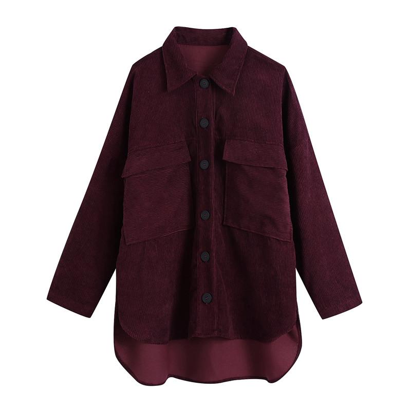 Vintage Corduroy Women Shirts Blusas Women Asymmetry Blouse Long Sleeve Womens Tops Blouses Female Tops, Burgundy
Vintage Corduroy Women Shirts Blusas Women Asymmetry Blouse Long Sleeve Womens Tops Blouses Female Tops, Burgundy