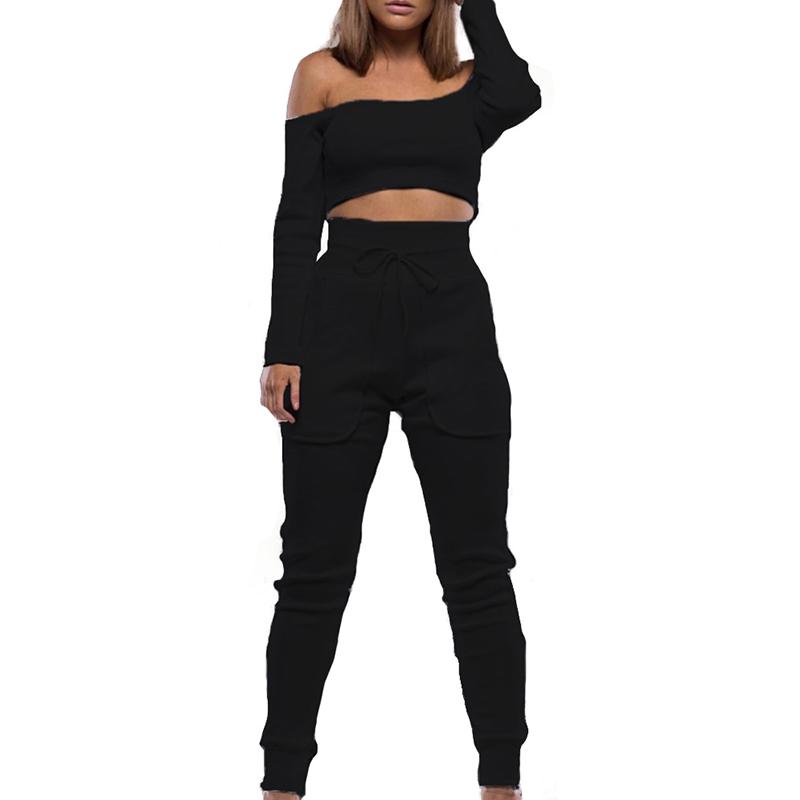 Off Shoulder Sexy Women Sport Sets Crop Tops High Waist Long Jogger Pants Two Piece Set Tracksuit Pure Color Casual Sweatsuits, Black
Off Shoulder Sexy Women Sport Sets Crop Tops High Waist Long Jogger Pants Two Piece Set Tracksuit Pure Color Casual Sweatsuits, Black