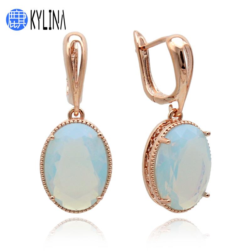 KYLINA European American Fashion Oval Egg Shape Opal Dangle Earrings 585 Rose Gold White Gold For Women Trendy Party Jewelry
KYLINA European American Fashion Oval Egg Shape Opal Dangle Earrings 585 Rose Gold White Gold For Women Trendy Party Jewelry