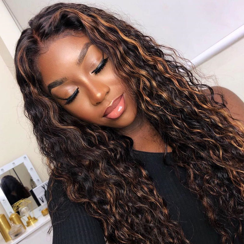 Curly Human Hair Wig For Women Synthetic T Part Lace Front Short Bob Highlight Hd Transparent Deep Wave Frontal Wig