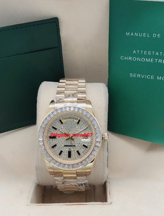 8 Style High Quality Watch 41mm Day-Date President Diamond Bezel Platinum 18k Gold Asia 2813 Movement Mechanical Automatic Mens Watches, Slivery;brown
8 Style High Quality Watch 41mm Day-Date President Diamond Bezel Platinum 18k Gold Asia 2813 Movement Mechanical Automatic Mens Watches, Slivery;brown