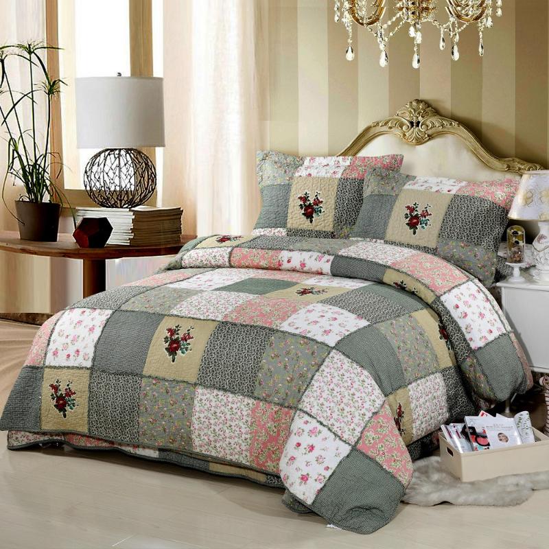 CHAUSUB Patchwork Quilt Set 4PCS Korea Floral Cotton Quilts Bedspread Coverlet Duvet Cover Shams Queen Size Quilted Bedding Set, Green
CHAUSUB Patchwork Quilt Set 4PCS Korea Floral Cotton Quilts Bedspread Coverlet Duvet Cover Shams Queen Size Quilted Bedding Set, Green