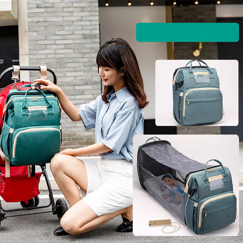 Baby Diaper Bag Portable Fold Bed Backpack Sunshade Mummy Bag Maternity Waterproof Nappy USB Charging Large Capacity, Black
Baby Diaper Bag Portable Fold Bed Backpack Sunshade Mummy Bag Maternity Waterproof Nappy USB Charging Large Capacity, Black