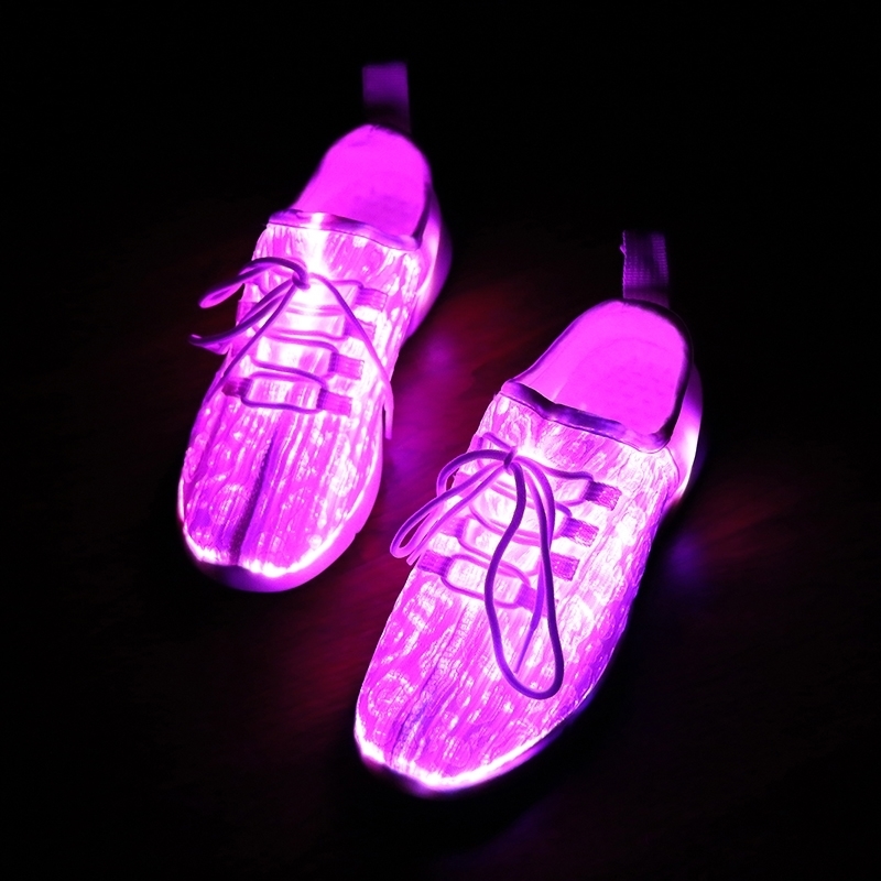 EU Led Casual Shoes USB rechargeable fiber optic shoe lightweight and durable for nights out, fitness and music festivals LJ201120