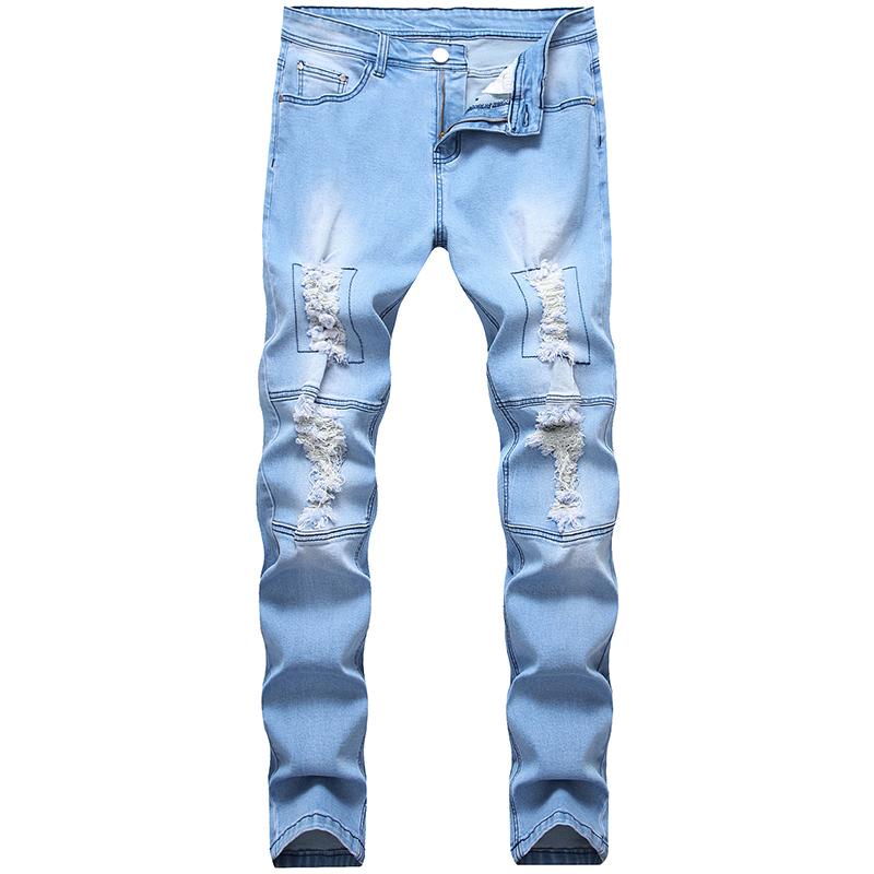 Men ripped denim jeans light blue plus size casual hole ruined new jeans trendy ripped trendy pants long stretch large size
Men ripped denim jeans light blue plus size casual hole ruined new jeans trendy ripped trendy pants long stretch large size