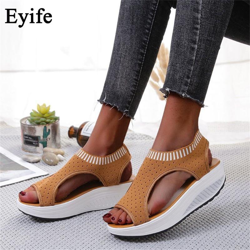 Women Platform Sandals 2021 Summer New Knitted Fabric Breathable Ladies Comfy Shoes Open Toe Big Size Wedge Female Sport Sneaker, Red 
Women Platform Sandals 2021 Summer New Knitted Fabric Breathable Ladies Comfy Shoes Open Toe Big Size Wedge Female Sport Sneaker, Red