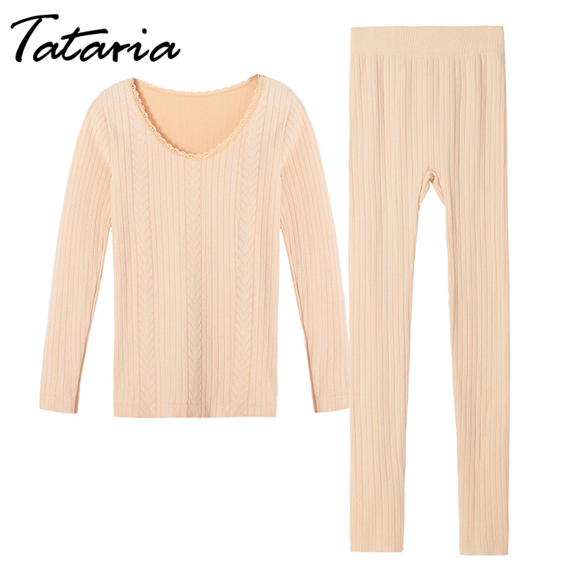 Tataria 2 Piece Set Women's Winter Warm Suit for Women Winter Thermal Underwear Set Women Winter Long Johns Thermal Clothing 201027