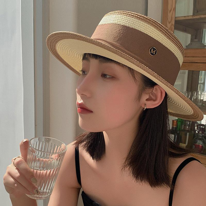 Summer Elegant Retro Women Flat Top Straw Hat Trip Caps Leisure Beach Sun Hats M Letter Breathable Flower Beach Hat, Black
Summer Elegant Retro Women Flat Top Straw Hat Trip Caps Leisure Beach Sun Hats M Letter Breathable Flower Beach Hat, Black