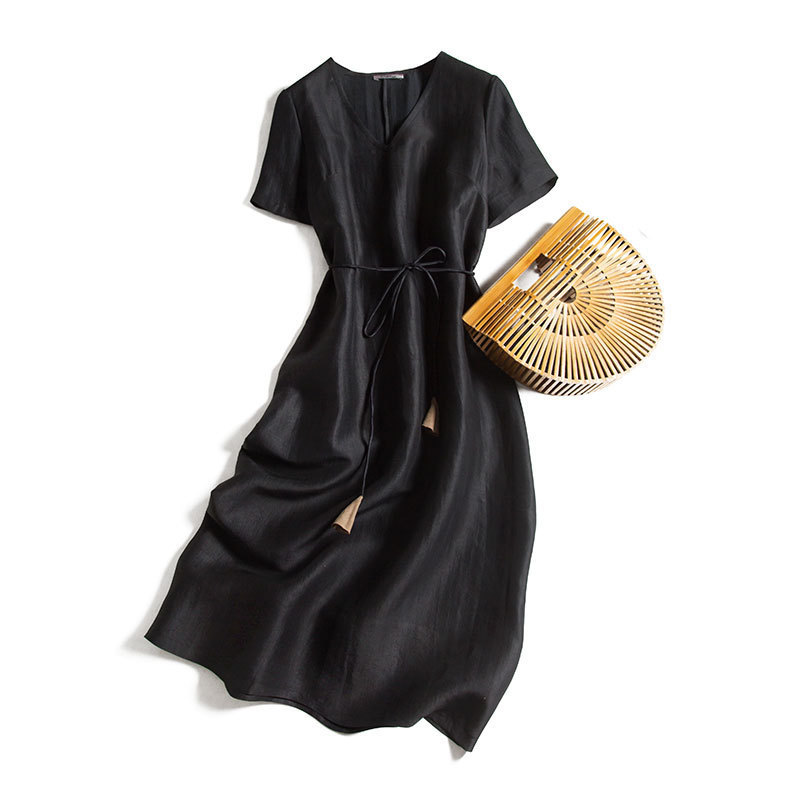 2020 Silk Turtle New Watered Grain Gauze Restore Old V-neck Manners Dress with Short Sleeves Loose Long Robe F20f, See chart
2020 Silk Turtle New Watered Grain Gauze Restore Old V-neck Manners Dress with Short Sleeves Loose Long Robe F20f, See chart