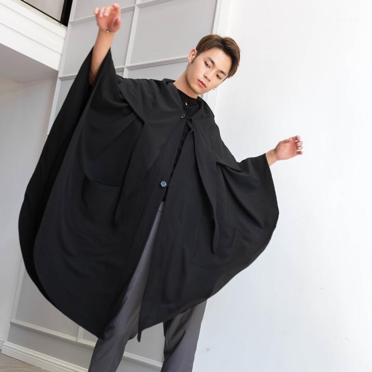 Men's coat Spring and autumn men's windbreaker in long loose windbreaker for men cape wearing trend1, Black
Men's coat Spring and autumn men's windbreaker in long loose windbreaker for men cape wearing trend1, Black
