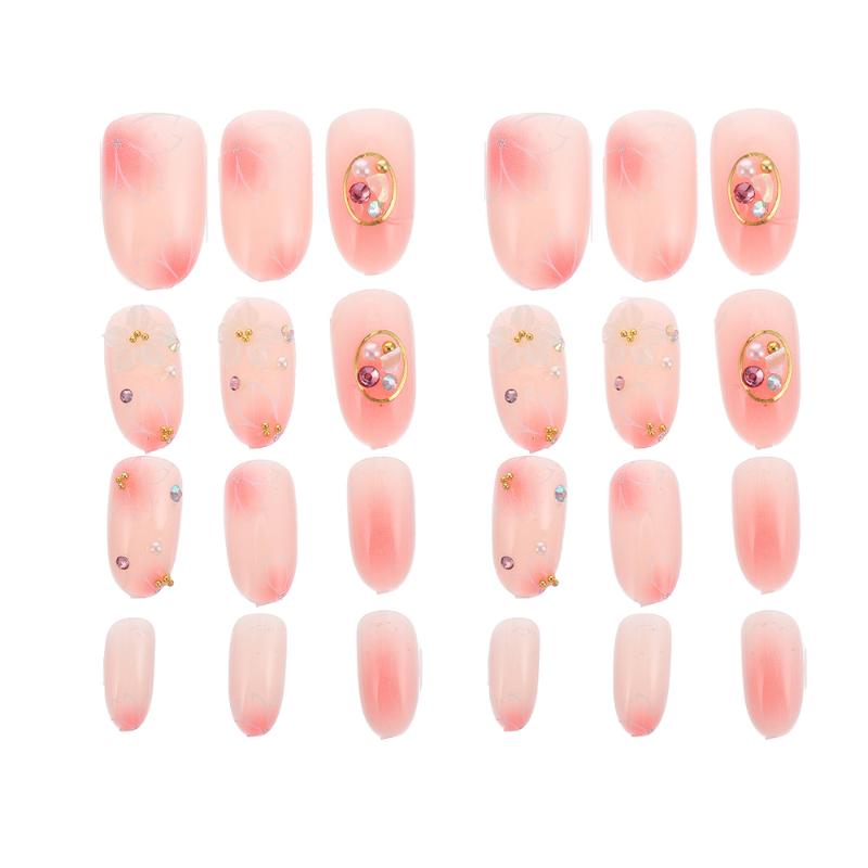 24 pcs False Nail Tips Pre-glue Removable Full Cover Pink Floral Nail Decal Manicure Supplies Fake Nails for Girls, Assorted color
24 pcs False Nail Tips Pre-glue Removable Full Cover Pink Floral Nail Decal Manicure Supplies Fake Nails for Girls, Assorted color