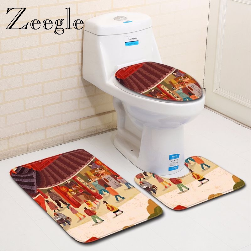 Zeegle Printed Bathroom Mat Set Anti Slip Kitchen Bath Mat Toilet Floor Washable Bathroom Toilet Rug Accessories
Zeegle Printed Bathroom Mat Set Anti Slip Kitchen Bath Mat Toilet Floor Washable Bathroom Toilet Rug Accessories