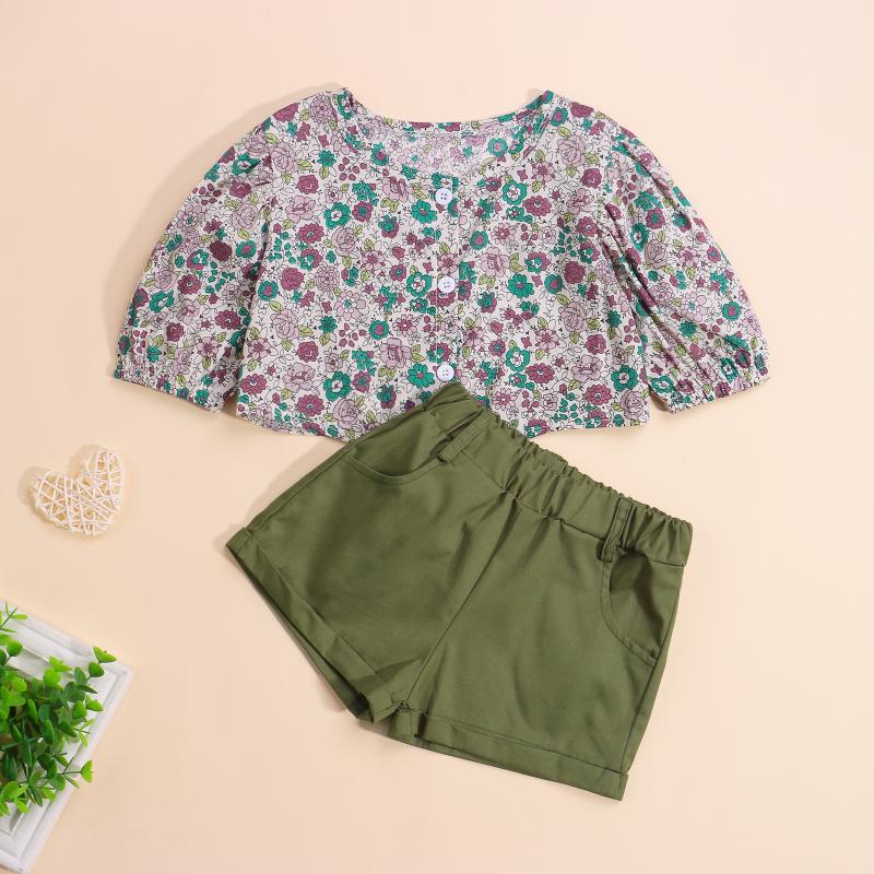 Clothing Sets Toddler Kid Girls 2Pcs Summer Outfits Short Sleeve Single-breasted Floral Printed T-Shirts + Pocket Casual Shorts Set, White
Clothing Sets Toddler Kid Girls 2Pcs Summer Outfits Short Sleeve Single-breasted Floral Printed T-Shirts + Pocket Casual Shorts Set, White