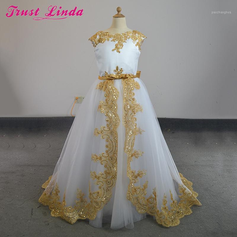 Romantic A Line Gold Lace Bow Beading Sequined O-Neck Weddings Girl Flower Girl Dress Party Communion Dress Pageant Gowns1, White
Romantic A Line Gold Lace Bow Beading Sequined O-Neck Weddings Girl Flower Girl Dress Party Communion Dress Pageant Gowns1, White