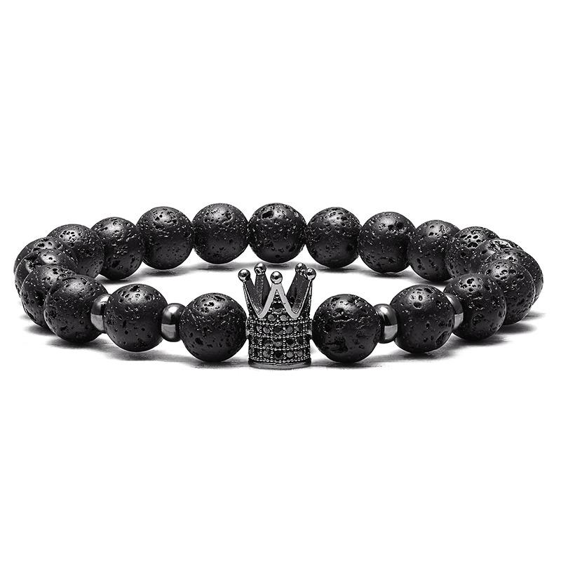 JAAFAR Charm CZ Crown Men's Bracelet Paving Black 8mm Natural Stone Beads Adjustable Charm Bracelet Men's and Women's Jewelry
JAAFAR Charm CZ Crown Men's Bracelet Paving Black 8mm Natural Stone Beads Adjustable Charm Bracelet Men's and Women's Jewelry