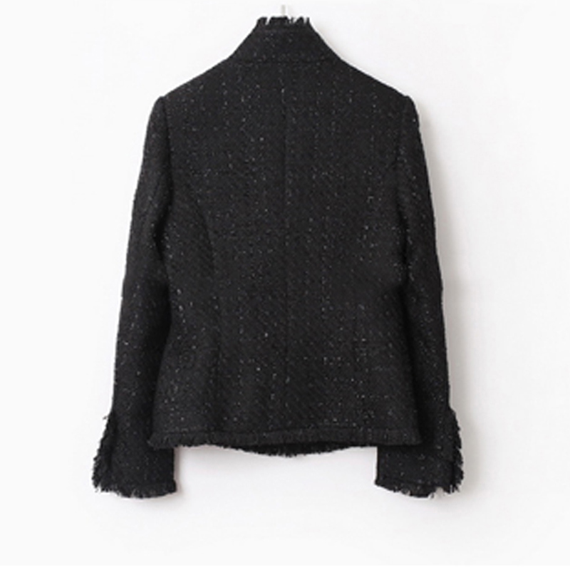 Black tweed women jacket spring / autumn / winterwomen's jacket coat classic coat new classic jacket Ladies 201017
