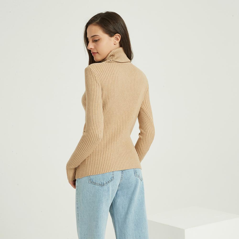 Wixra Basic Turtleneck Solid Autumn Winter Loose Sweater Pullovers Women Female Knitted Slim Long Sleeve Sweaters 201222