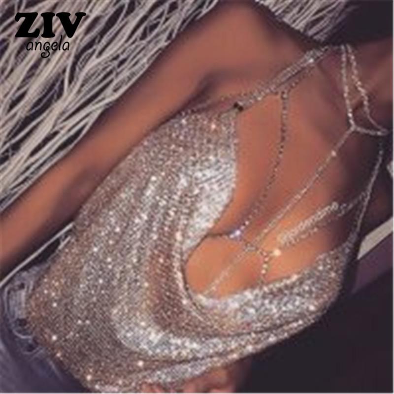 Chokers Bohomian Fashion Women Rhinestone Chains Jewelry Unique Flash Shiny Necklace Bracelets Body Statement Chain
Chokers Bohomian Fashion Women Rhinestone Chains Jewelry Unique Flash Shiny Necklace Bracelets Body Statement Chain